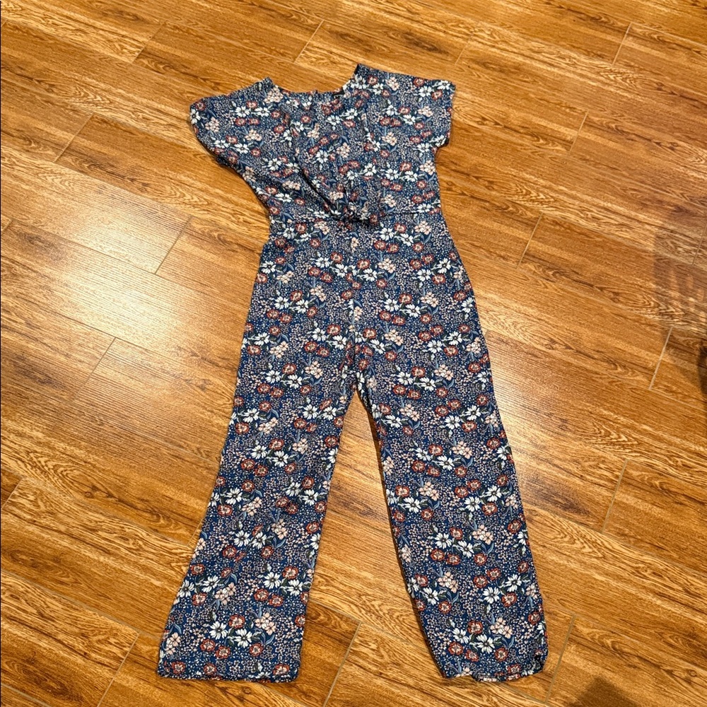 Art Class Navy Floral Jumpsuit